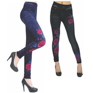 Fashion Jeggings Jeans Look  Floral Print